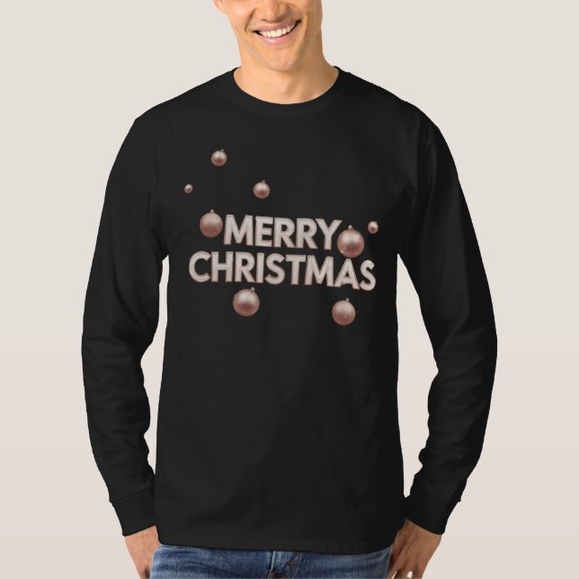 Rose Gold God Jul - Högtidlig Design T Shirt (Framsida)
