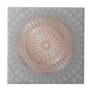 Rose Gold Grå Mandala Kakelplatta