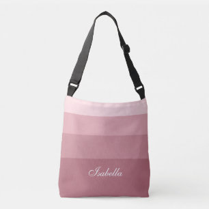 Rose Gold Gradient Ränder & Kalligrafi Axelväska