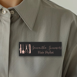 Rose Gold Hår Salong Stylist Personlig Namnbricka