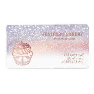 Rose gold Hemlagade cupcakes och godsaker förpackn Fraktsedel
