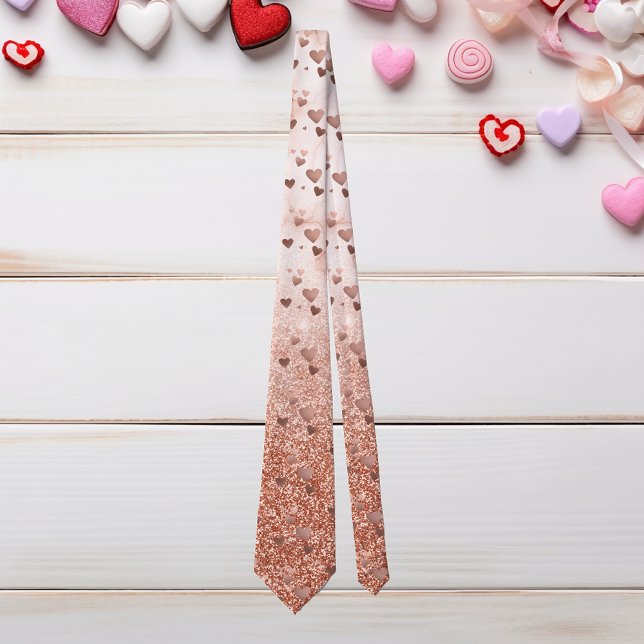 Rose Gold Hjärtan Alla Hjärtans Dag Ombre Glitter Slips (Skapare uppladdad)