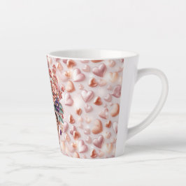 Rose Gold Hjärtan och Blommor Liten Latte Mugg