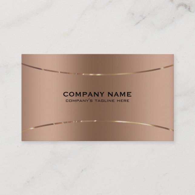 Rose-gold image of faux metallic background visitkort (Framsida)