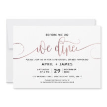 Rose Gold Innan Vi Äter Middag Rehearsal Dinner