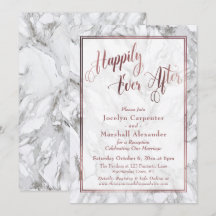 Rose Gold Kalligrafi Lyckliga För Evigt Marmor