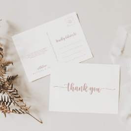 Rose Gold Kalligrafi Tacksamt Kort