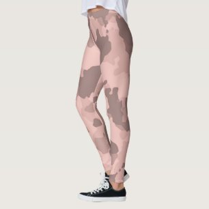 Rose Gold Kamouflage Kamouflage Mönster Militär Leggings