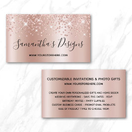 Rose Gold Konfetti Glitter Ombre Webbutik Visitkort