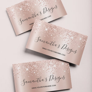 Rose Gold Konfetti Glitter Ombre Webbutik Visitkort