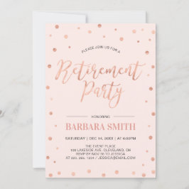 Rose Gold Konfetti | Modern Pensionärsfest Inbjudningar