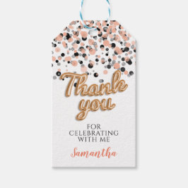 Rose Gold Konfetti Presentetikett