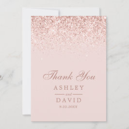 Rose Gold Konfetti Rosabruden Modern Bröllop Tack Kort