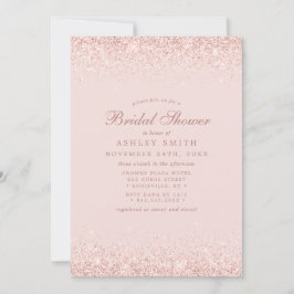 Rose Gold Konfetti Rosabruden Modern Bröllopsdusch Inbjudningar