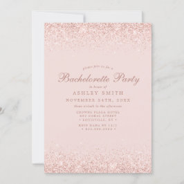 Rose Gold Konfetti Rosabruden Modern Sängkammarpar Inbjudningar