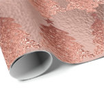 Rose Gold Koppar Guld Rosig Julgran Presentpapper<br><div class="desc">Högtider Modernt Omslag - burgunder rödbrun -  dekorerad med metallisk pudrande textur med falskt rose gold julgran.</div>