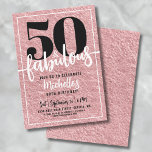 Rose Gold Kvinnas 50-års Födelsedagsfest Inbjudningar<br><div class="desc">Vi presenterar en chic och stilren "Femtio och fantastisk" födelsedagsinbjudan, perfekt för att fira denna milstolpe med flärd. Den snygga designen har en falsk rose gold-folie bakgrund med "50 och fantastisk" tydligt visad högst upp i fetstil seriffer och kalligrafisk script. Texten genom hela inbjudan kombinerar moderna och script-teckensnitt i svart...</div>