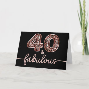 Rose Gold Leopard Ballong Nummer 40 och Fantastisk Kort