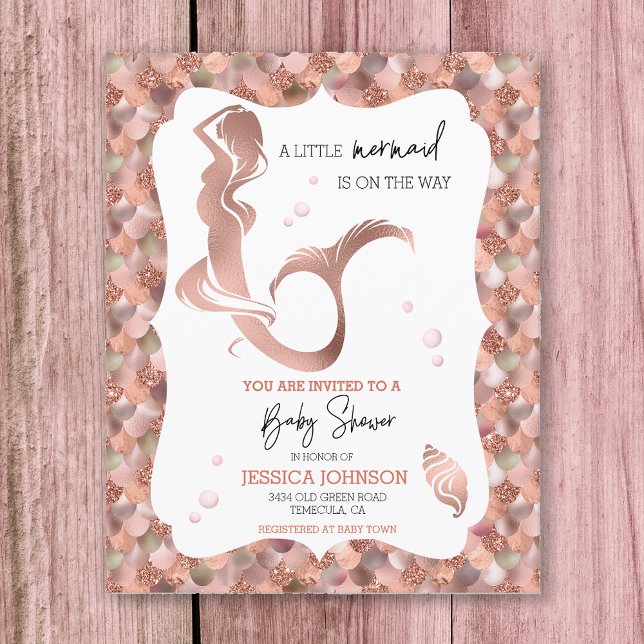 Rose Gold Little Mermaid Baby Shower Budget översä (Skapare uppladdad)