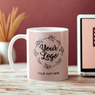 Rose Gold Logotyp QR-kod Webbplats Marknadsföring Kaffemugg