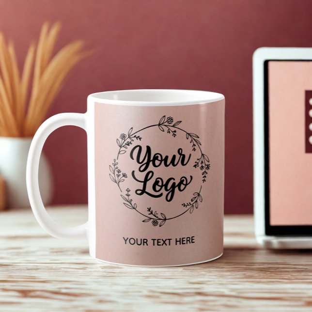 Rose Gold Logotyp QR-kod Webbplats Marknadsföring Kaffemugg (Skapare uppladdad)
