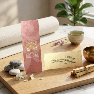 Rose Gold Lotus Yoga Meditation Reiki Instruktör Mini Visitkort