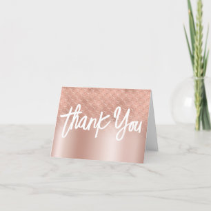 Rose Gold Lyx Mermaid Foil Ombre Tack Kort