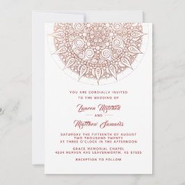 Rose Gold Mandala Bröllopsinbjudan Inbjudningar