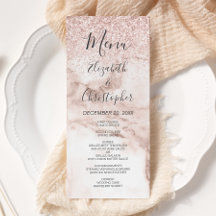 Rose Gold Marble Glitter Elegant Bröllop