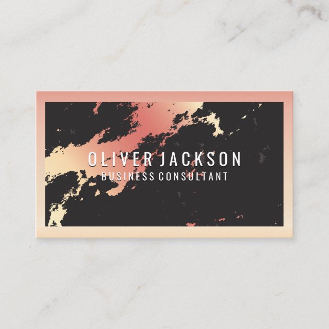 Rose Gold Marble | Kant Visitkort (Framsida)