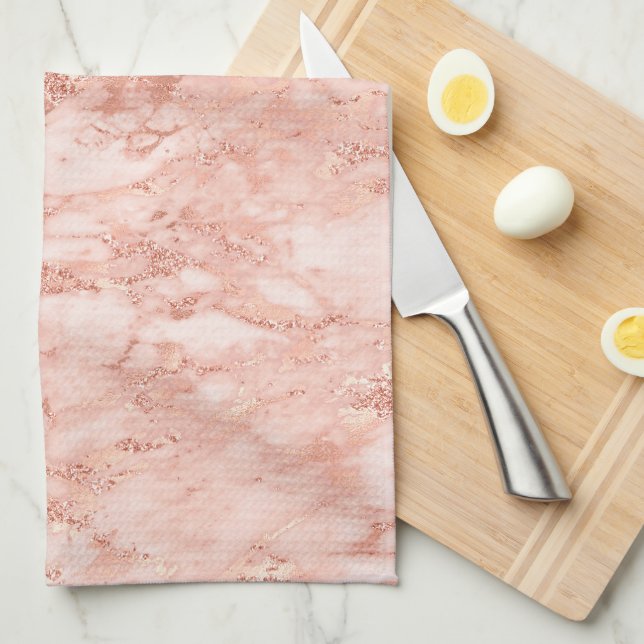 Rose Gold Marmor 7 Kökshandduk (Vikt i Fjärdedel)
