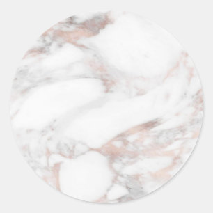 Rose Gold Marmor Blank Modern Elegant Mall Runt Klistermärke