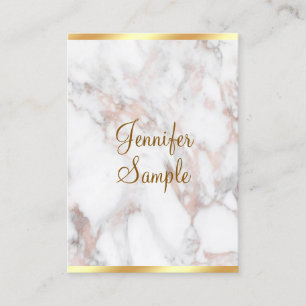 Rose Gold Marmor Handskriven Skriptmall Visitkort
