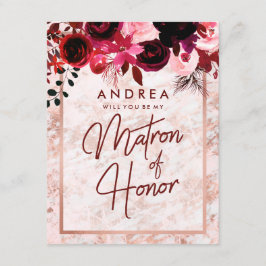 Rose Gold Marmor Kommer Du Att Vara Min Brudtjej Inbjudningar