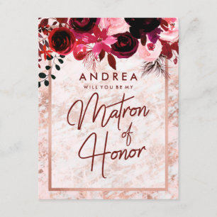 Rose Gold Marmor Kommer Du Att Vara Min Hedersvärd Inbjudningar