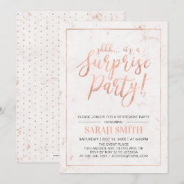 Rose Gold & Marmor | Överraskningsavskedsparty Inbjudningar