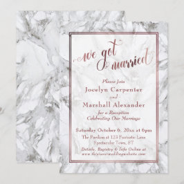 Rose Gold Marmor Vi Gift Reception Inbjudningar