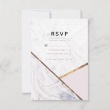 Rose Gold Marmor Virvel Rosabröllop RSVP