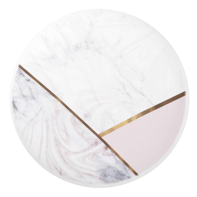 Rose Gold Marmorvirvel & Blush Rosa Brons Glamour Knopp (Framsidan)