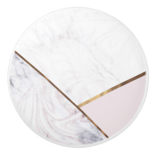 Rose Gold Marmorvirvel & Rosa Brons Glam Knopp