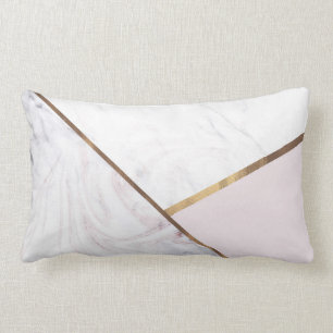 Rose Gold Marmorvirvel & Rosa Brons Glam Lumbarkudde