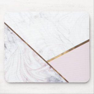 Rose Gold Marmorvirvel & Rosa Brons Glam Musmatta