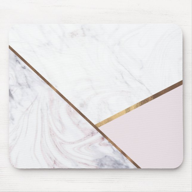 Rose Gold Marmorvirvel & Rosa Brons Glam Musmatta (Framsidan)