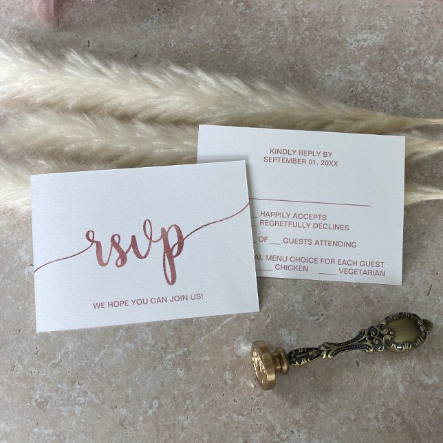 Rose Gold Meny Val RSVP-kort (Skapare uppladdad)