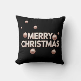 Rose Gold Merry Christmas - Holiday Design Kudde