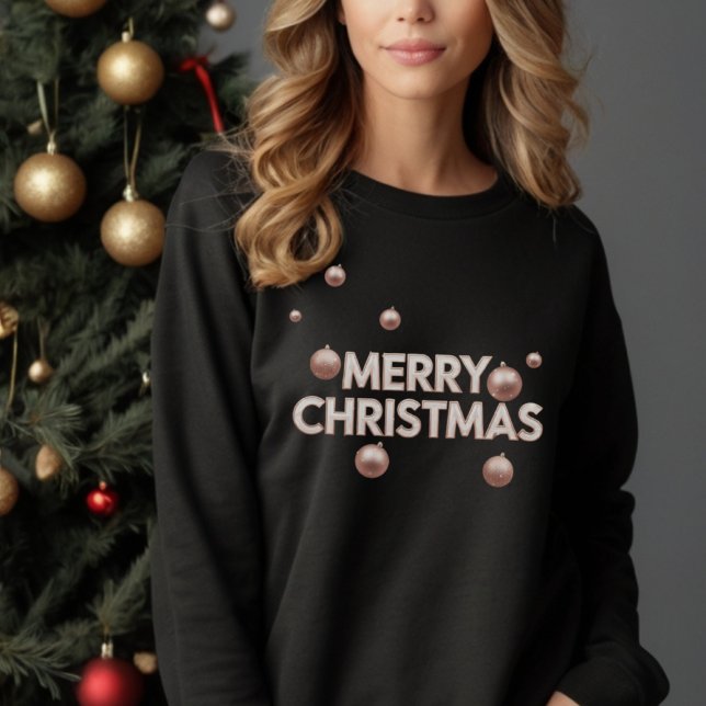Rose Gold Merry Christmas - Holiday Design T Shirt (Skapare uppladdad)