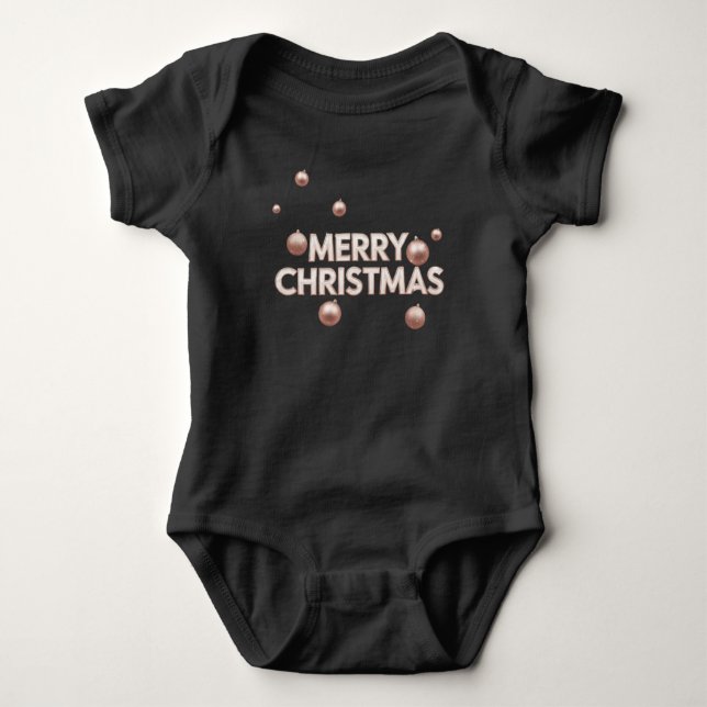 Rose Gold Merry Christmas - Holiday Design T Shirt (Framsida)