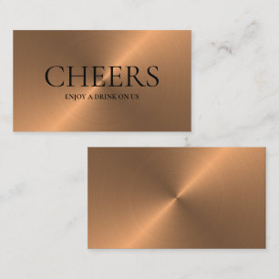 Rose Gold Metall Effekt Gratis Dryck Biljett Kort