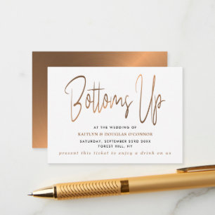 Rose Gold Metallisk Effekt Stil Gratis Drinkbiljet Tilläggskort
