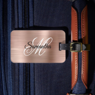 Rose Gold Metallisk Exklusiv Monogram Bagagebricka